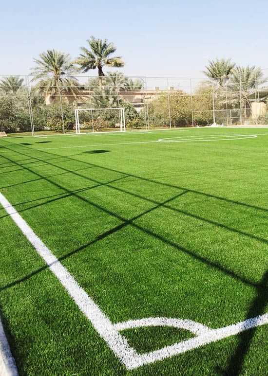 Re-install artificial grass stadium in AL hasa